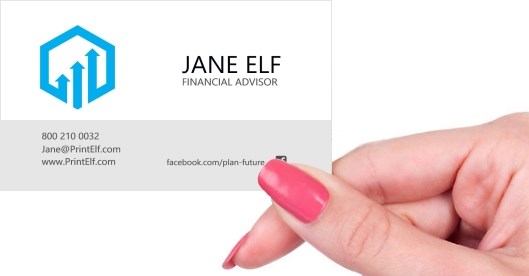 Hand holding business card -  Financial Advisor business card