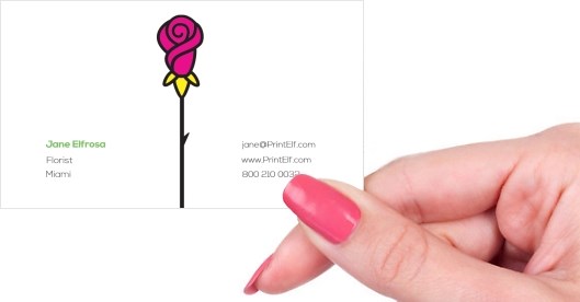 Hand holding business card -  Florist business card