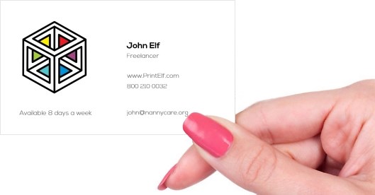 Hand holding business card -  Freelance business card