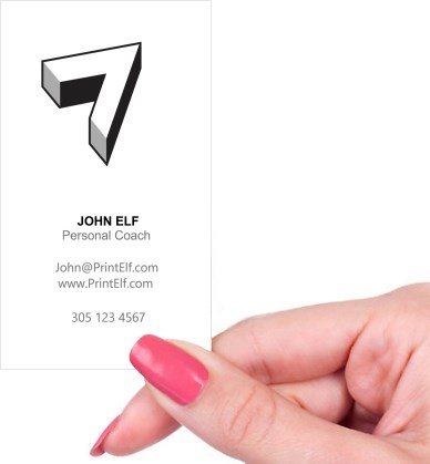 Hand holding business card -  Freelance Personal Coach business card 