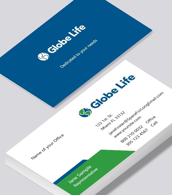  & Modern contemporary business card design - Global Life representative