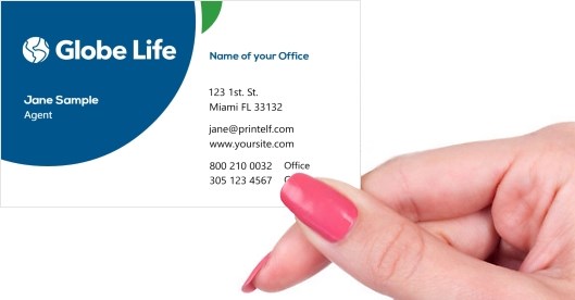 Hand holding business card -  Globe Life modern