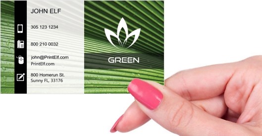 Hand holding business card -  Green Thumb business card design