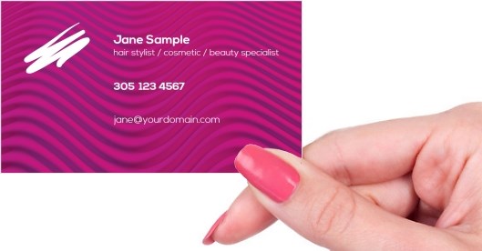 Hand holding business card -  Hair stylist cosmetic beauty business card