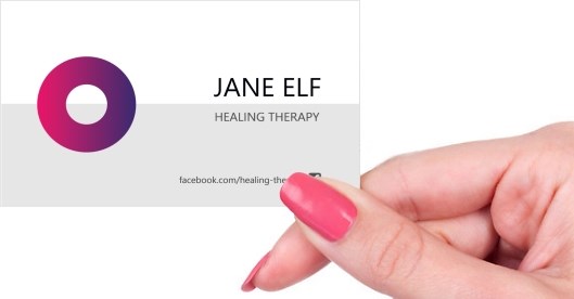 Hand holding business card -  Healing business card