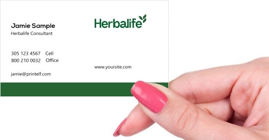 Hand holding business card -  Herbalife Consultant