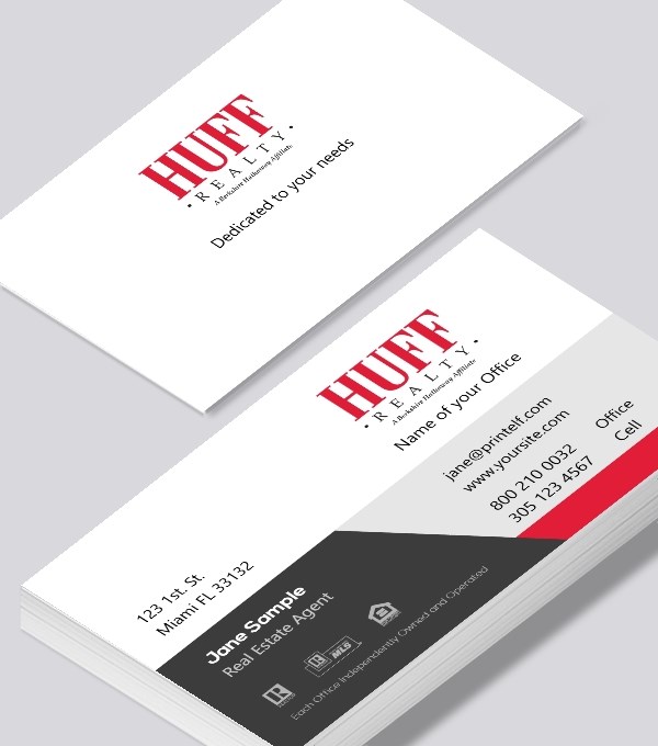  & Modern contemporary business card design - HUFF Realty essential business card