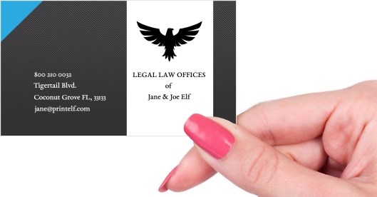 Hand holding business card -  Legal Law business card