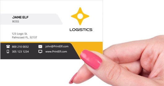 Hand holding business card -  Logistics business card