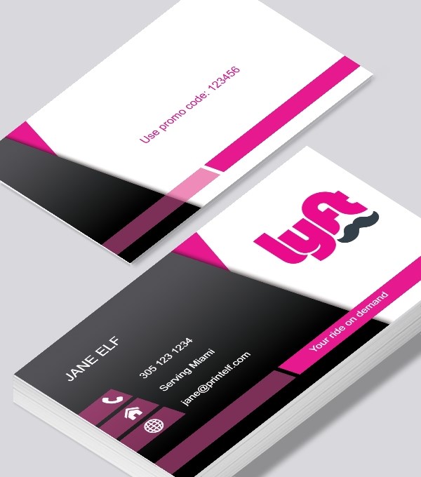  & Modern contemporary business card design - Lyft business card dark light