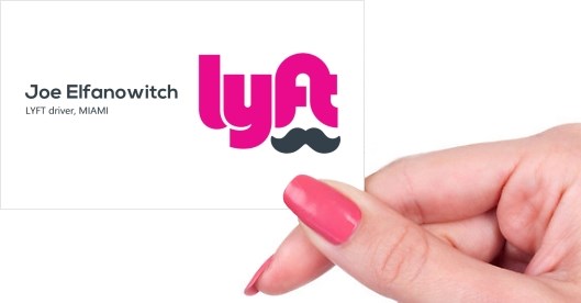 Hand holding business card -  Lyft business card