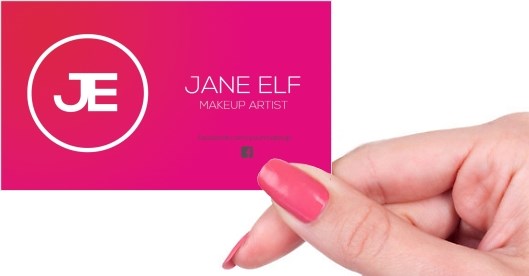 Hand holding business card -  Makeup Artist business card