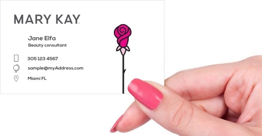 Hand holding business card -  Mary Kay Business Owner