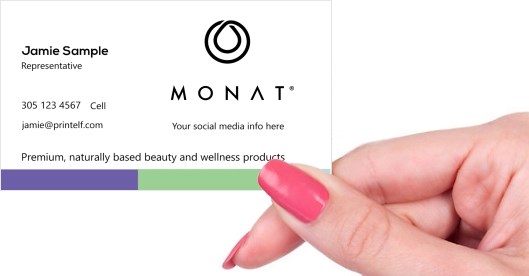 Hand holding business card -  Monat difference