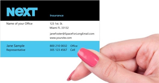 Hand holding business card -  NEXT agent