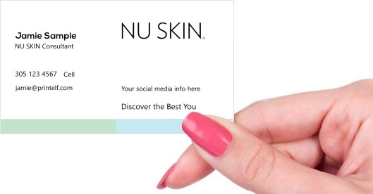 Hand holding business card -  NU SKIN-Success