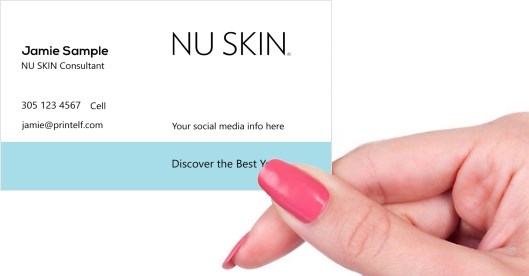 Hand holding business card -  NUSKIN Skin Care