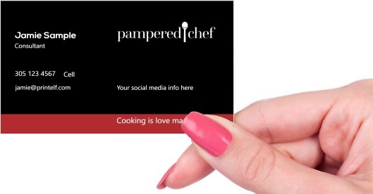 Hand holding business card -  Pampered Chef Professional