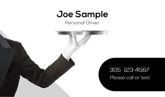 Modern design.Personal driver service business card