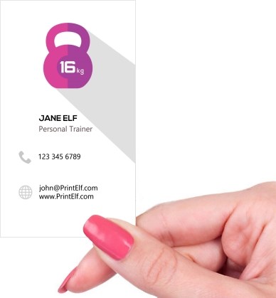 Hand holding business card -  Personal Trainer business card