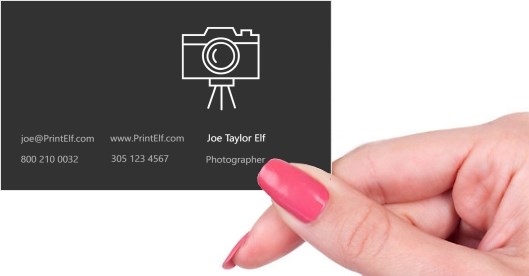 Hand holding business card -  Photographer business card