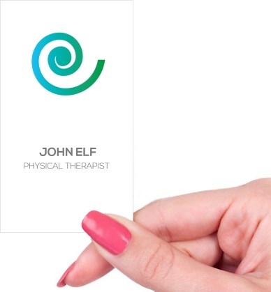 Hand holding business card -  Physical Therapist business card