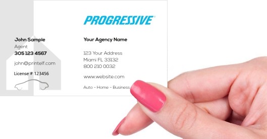 Hand holding business card -  Progressive Agent