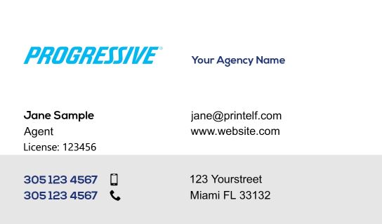 Modern design.Progressive Insurance networking business cards
