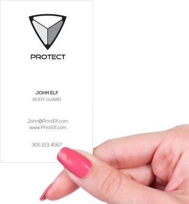 Hand holding business card -  Protection -Secure  business card