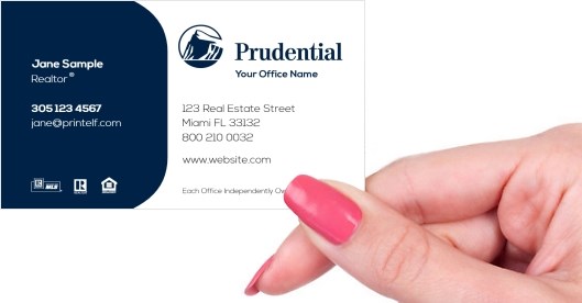 Hand holding business card -  Prudential Agent business card