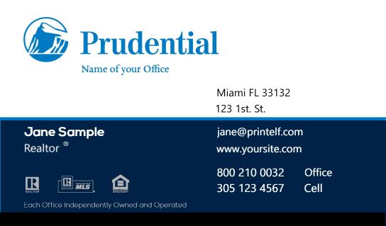 Modern design.Prudential Realtor, Essentual business card for the broker