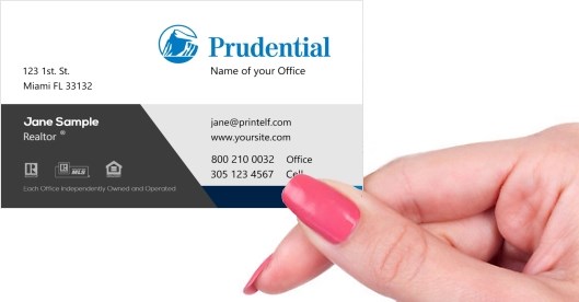 Hand holding business card -  Prudential Classic business card