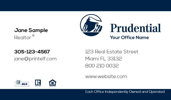 Modern design.Prudential Realtor, Essentual business card