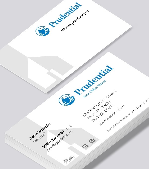  & Modern contemporary business card design - Prudential Commercial business card