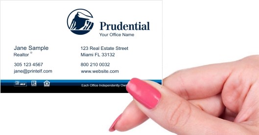 Hand holding business card -  Prudential Essential business card