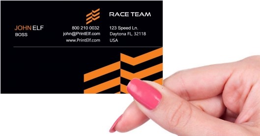 Hand holding business card -  Race business card design