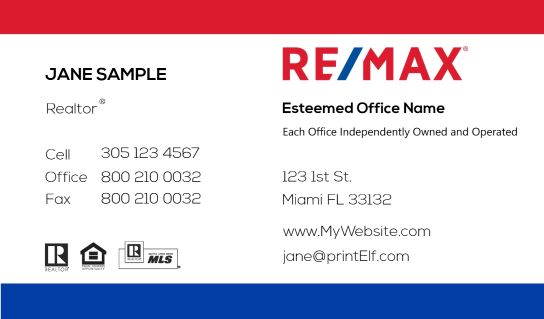 Modern design.Remax business card classic with photo