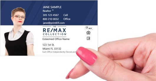 Hand holding business card -  ReMax Collection business card