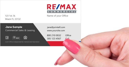 Hand holding business card -  ReMax-Commercial-business-card-2