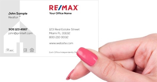 Hand holding business card -  REMAX commercial business card