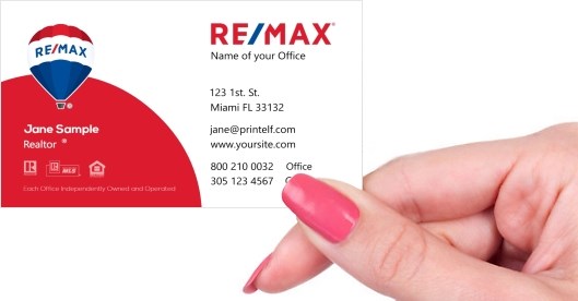 Hand holding business card -  ReMax elegant business card