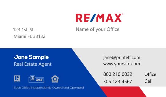 Modern design.ReMax patriot flag business card