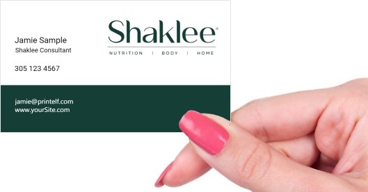 Hand holding business card -  Shaklee health