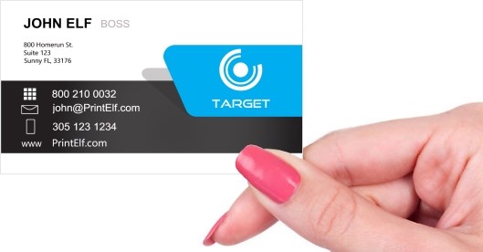 Hand holding business card -  Target business card