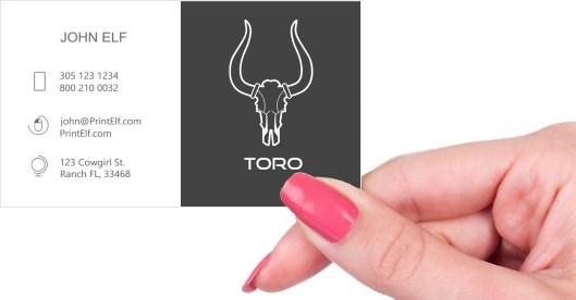 Hand holding business card -  Toro Tech business card