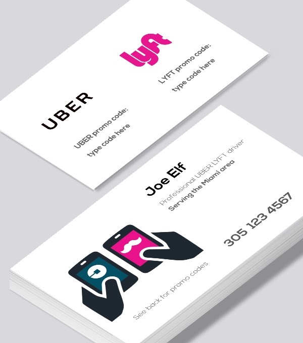  & Modern contemporary business card design - Uber and Lyft business card 2