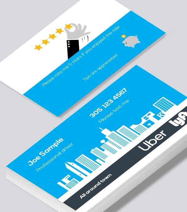  & Modern contemporary business card design - Uber Lyft around town