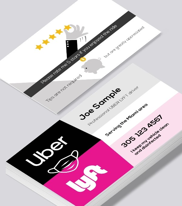  & Modern contemporary business card design - Uber Lyft clean vehicle business card