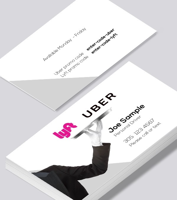  & Modern contemporary business card design - Uber Lyft personal driver business card