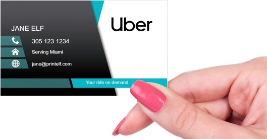 Hand holding business card -  Uber new modern business card